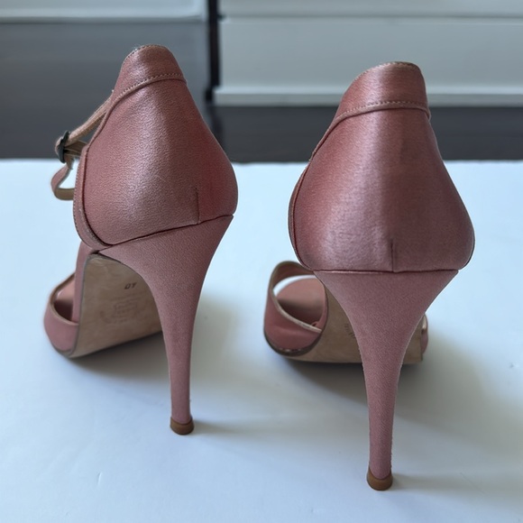 Luca Luca Satin Stilletto Dusty Pink Ankle Strap Caberet Size 40 Made in Italy - Picture 6 of 14